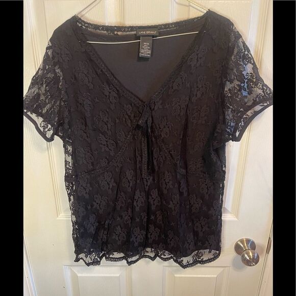Lane Bryant tie front lace top sz 18/20 - Picture 1 of 6